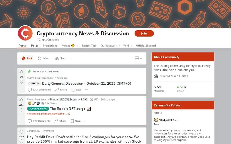 Cryptocurrency News Reddit Community