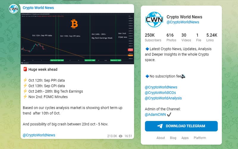 Telegram Channel Crypto World News