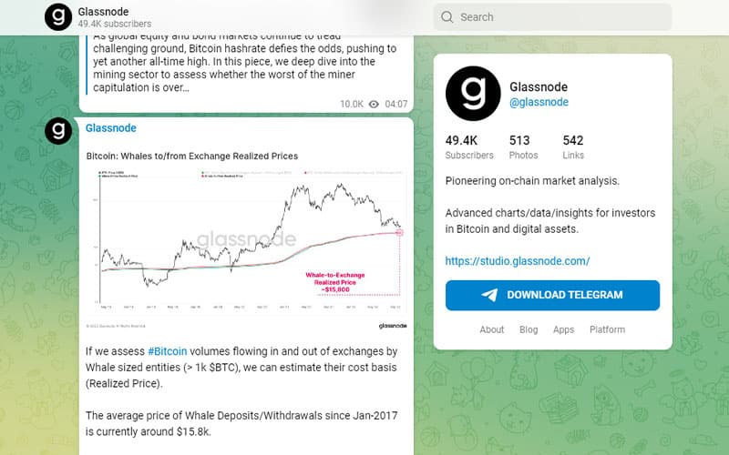 Telegram channel Glassnode