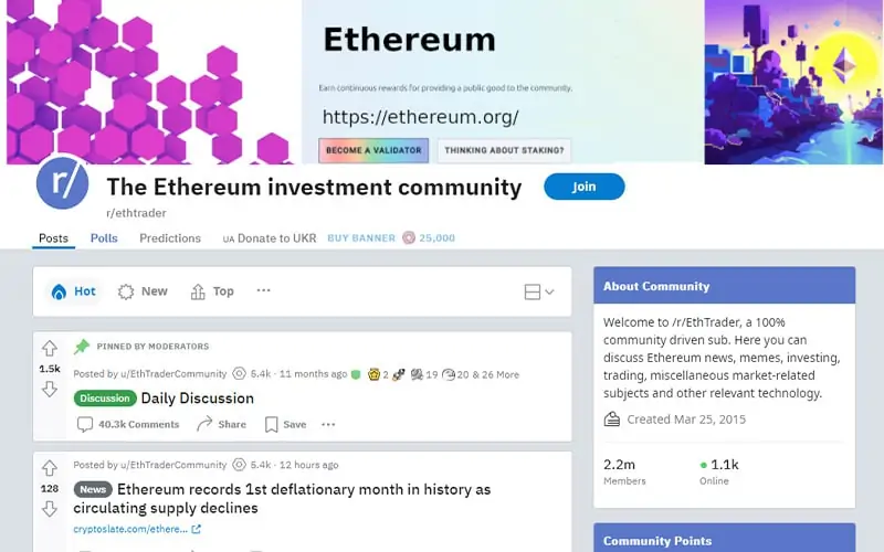 Ethereum Investment Reddit Community
