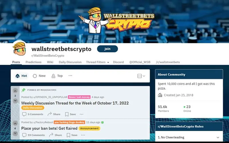 WallStreetBetsCrypto Reddit Community
