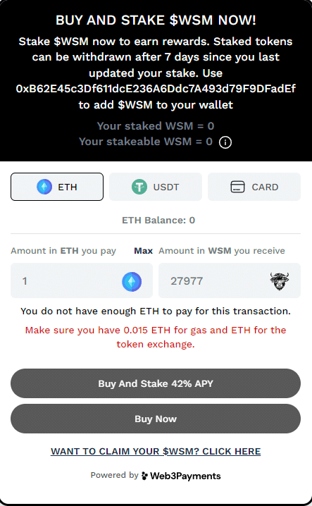 Buy $WSM Token