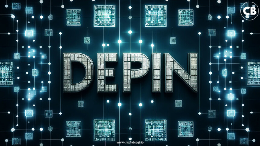 DePIN text on he dark bg where BG image is about DeFi