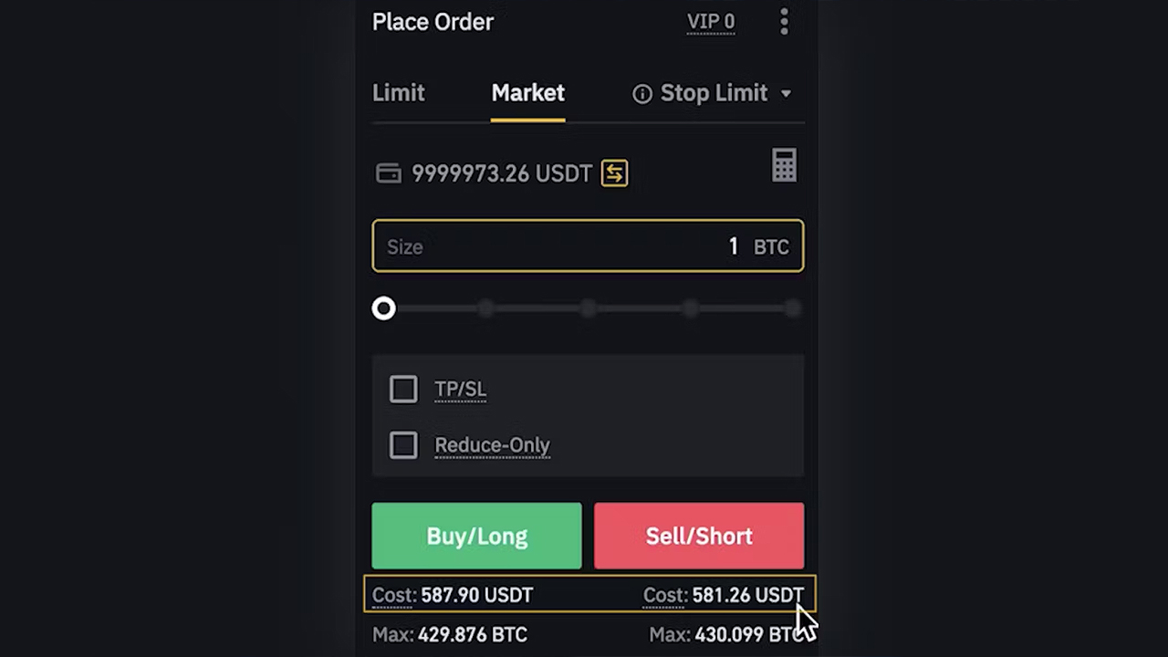 Guide to Crypto Futures Trading: How to Long and Short Bitcoin? 7 Select the trade size